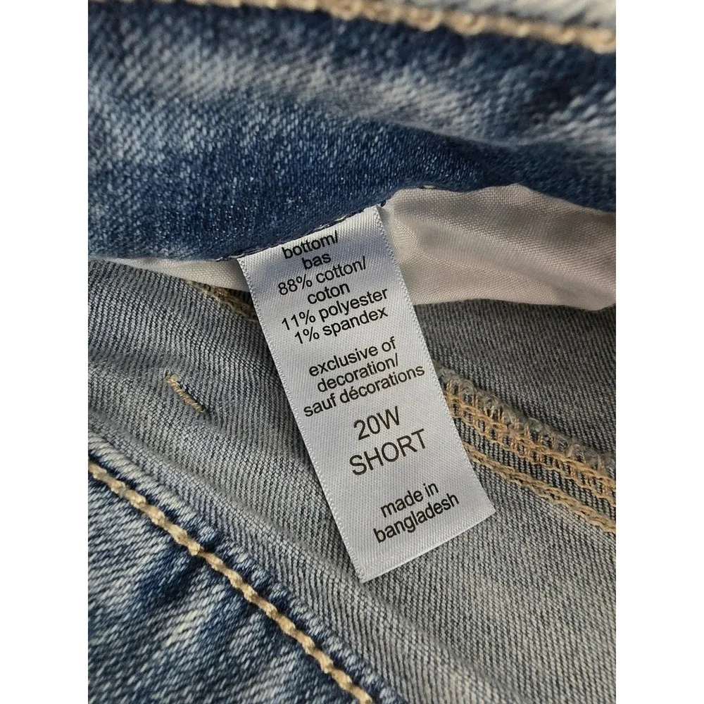 Maurices M Jeans Womens 20W Short Blue High Rise Curvy Flare Medium Wash Denim - Picture 9 of 11